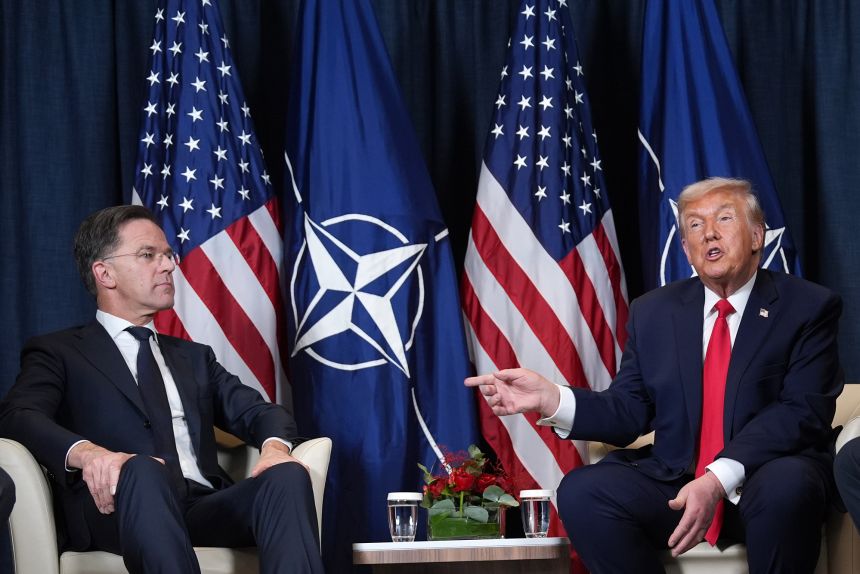 Trump meets with NATO Secretary General Mark Rutte at Davos, Switzerland, on January 21.