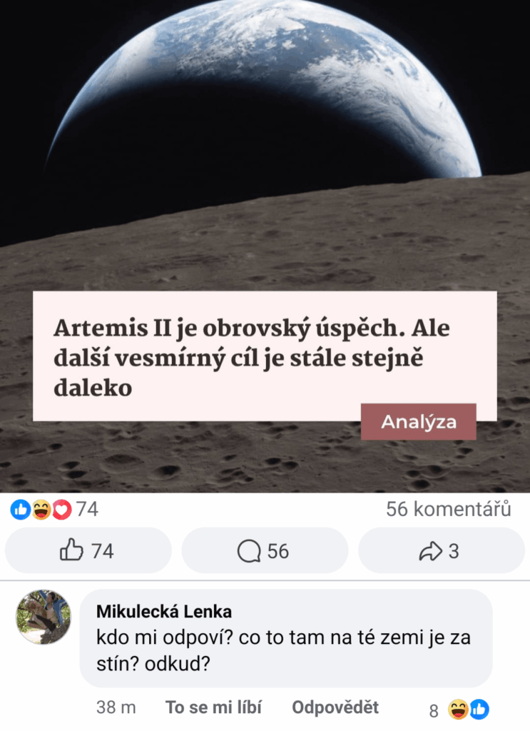 Why is there a shadow, does anyone have any idea? Then the lady asked why there was no moon in the photo.