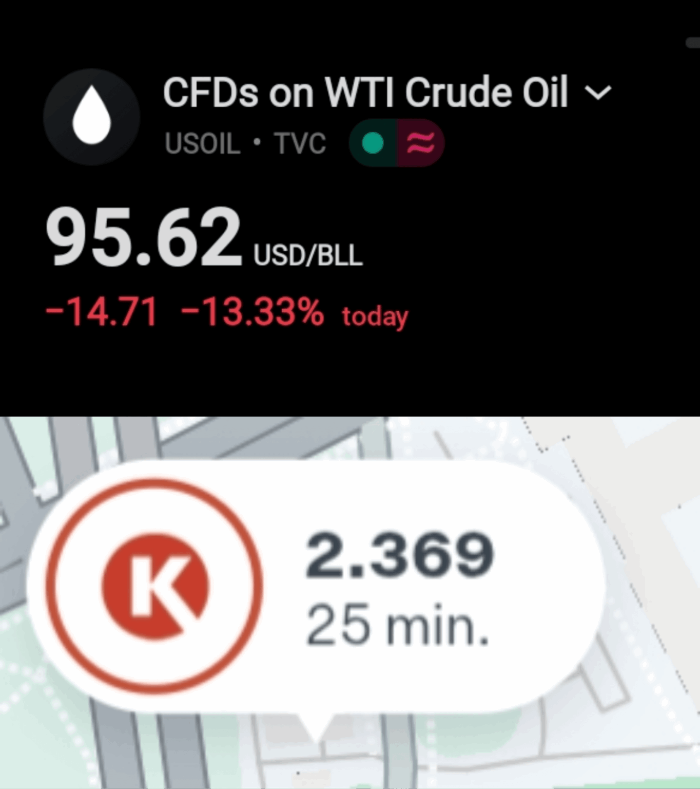 Oil drops almost 15% overnight. Lithuanian gas stations be like - we already purchased it at a higher price, so we need to sell that first.