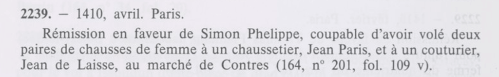 I was asked to try to post once a day an unusual case of misdemeanor/crime in France in the 15th century according to the judicial remission booklet
