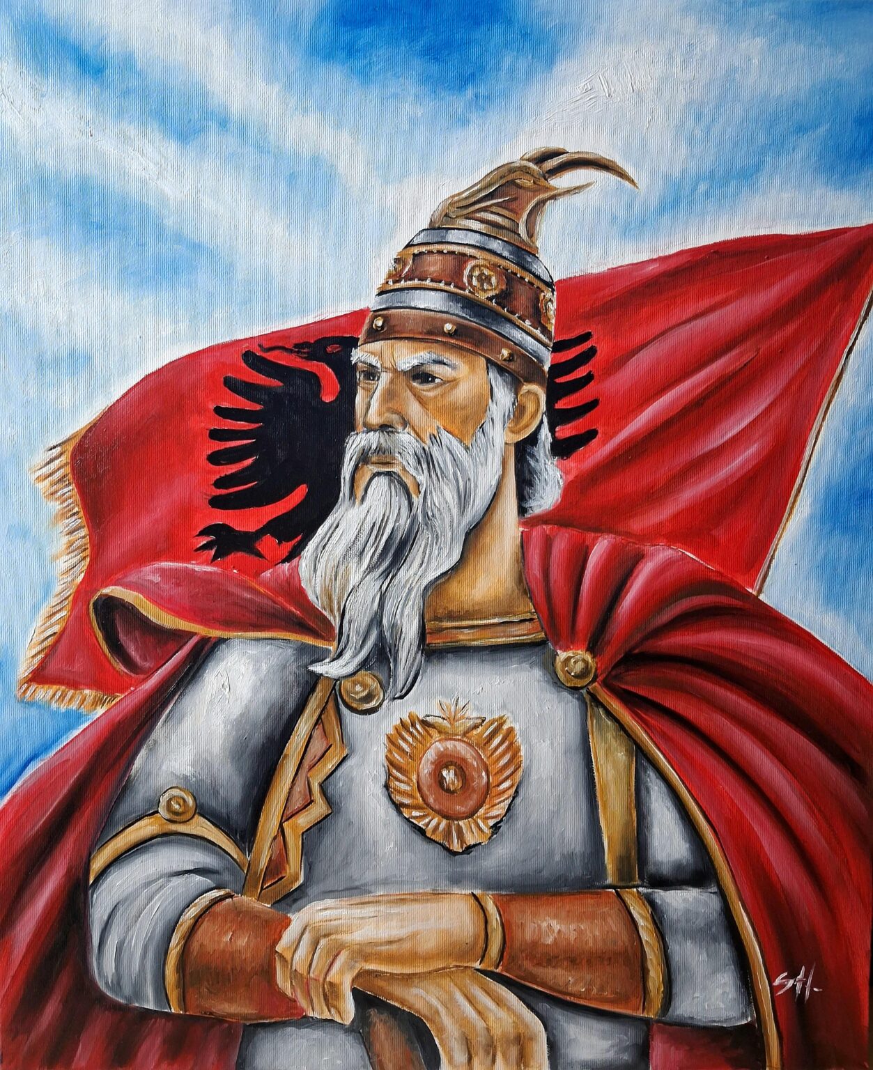 "Gjergj Kastrioti Skenderbeu"; Painting in Oil Paints