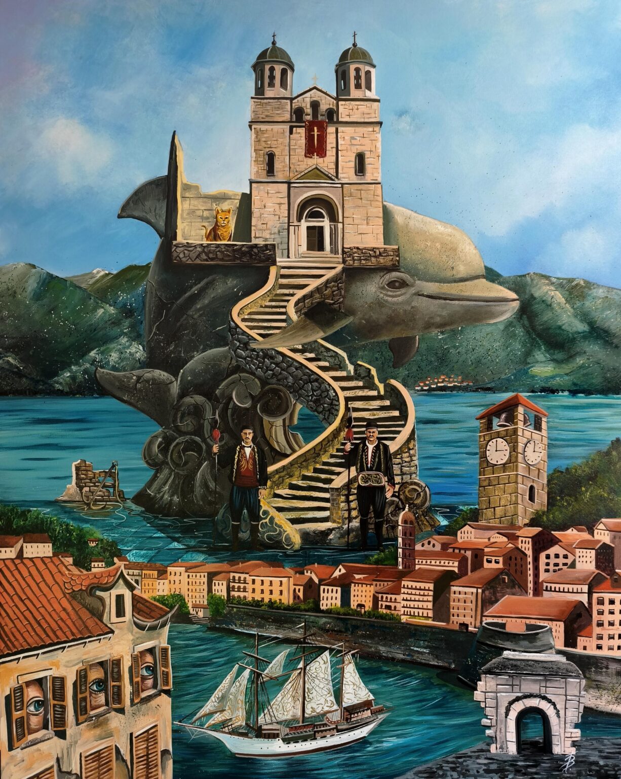 "Tradition of Kotor" acrylic on canvas, dimensions 100x80 cm