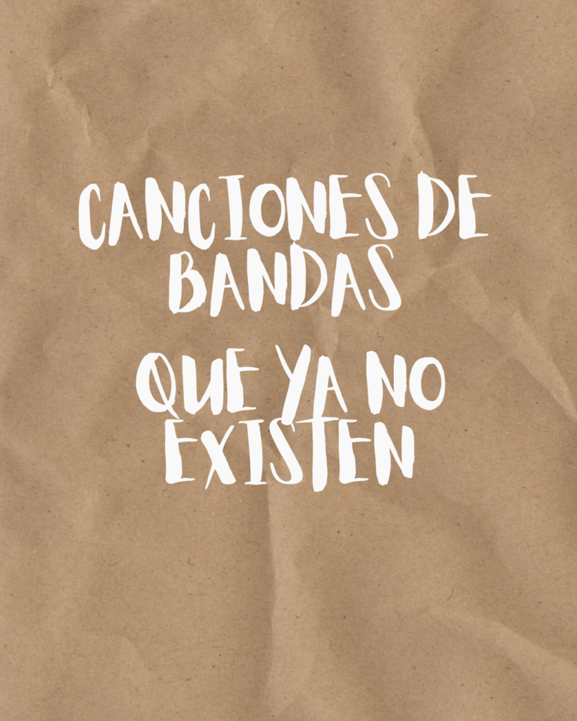I have made an infographic of songs by Spanish bands that no longer exist that I really liked. I think that in times of the algorithm, it is always good to remember.