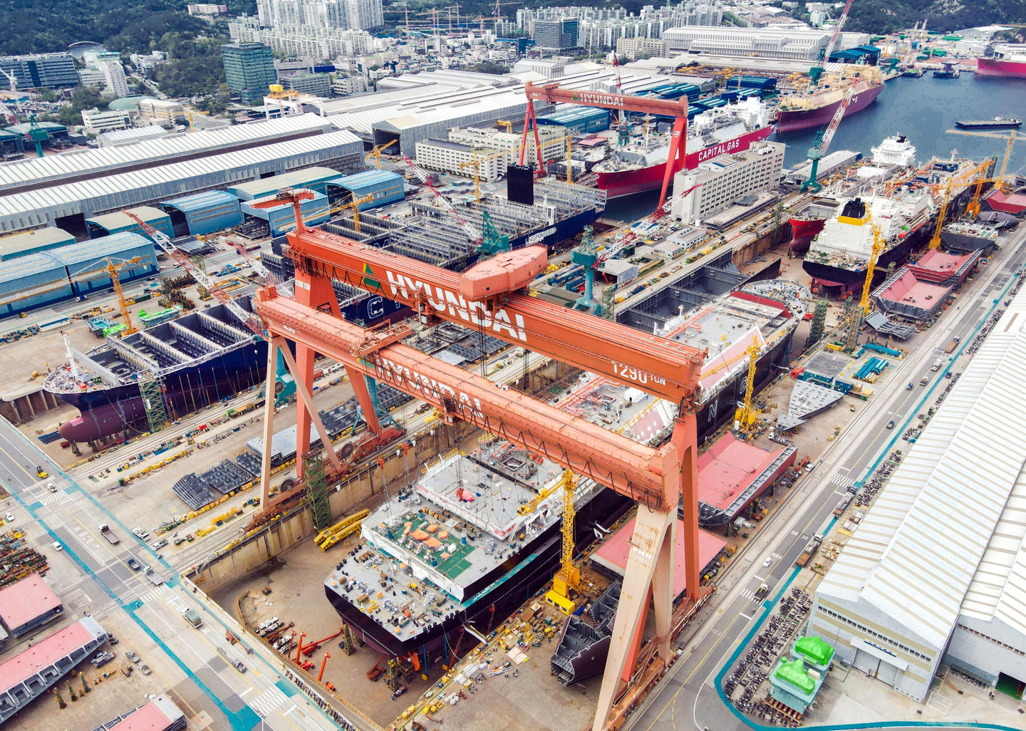 HD Korea Shipbuilding & Offshore Engineering's shipyard in Ulsan is seen in this file photo from March 26, 2023. [YONHAP] 