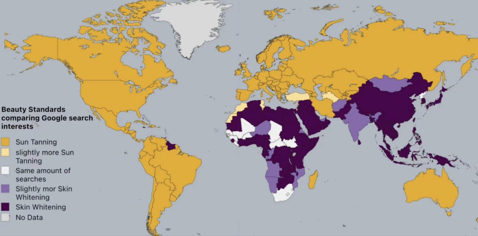 Beauty standards comparing google search interests