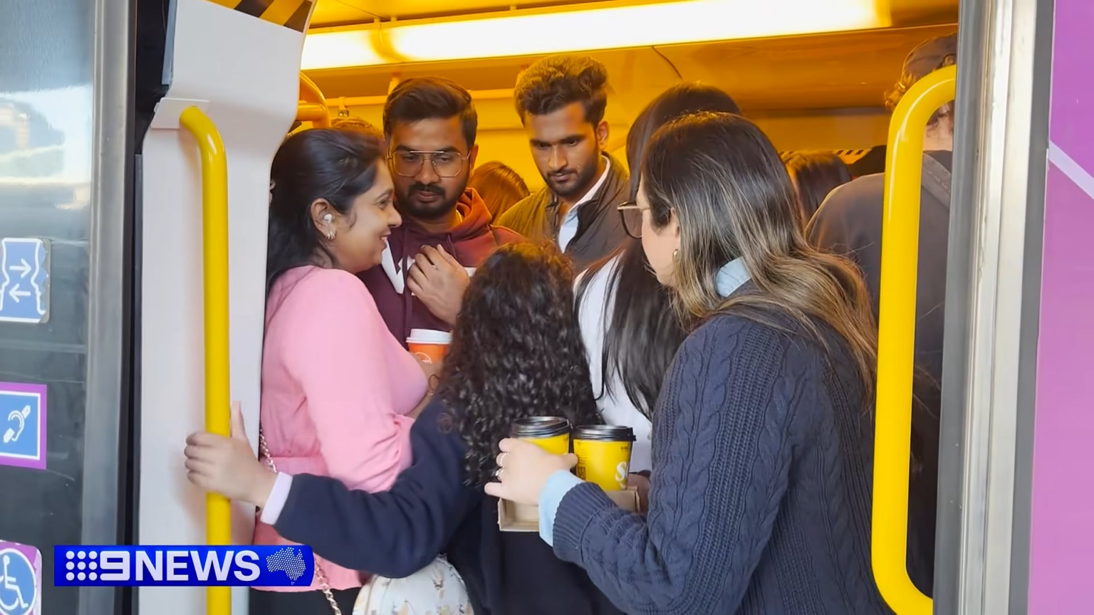 Victoria's public transport system is struggling to cope with the added number of commuters now taking advantage of the state Government's free ride as queues and crowded stations are stretching services to the limit. [VIDEO]