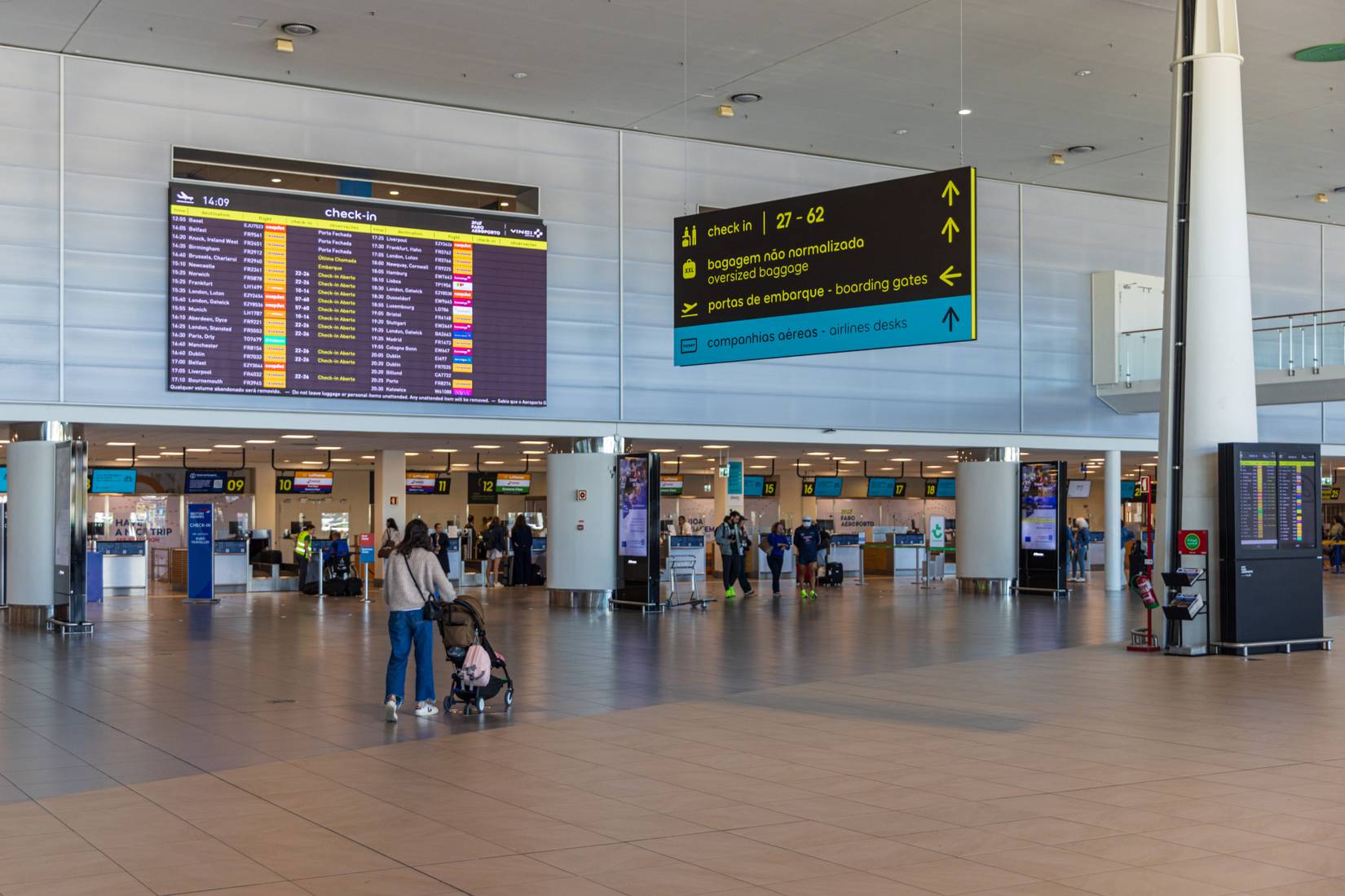 Departure Terminal of Faro International Airport FAO in Portugal
