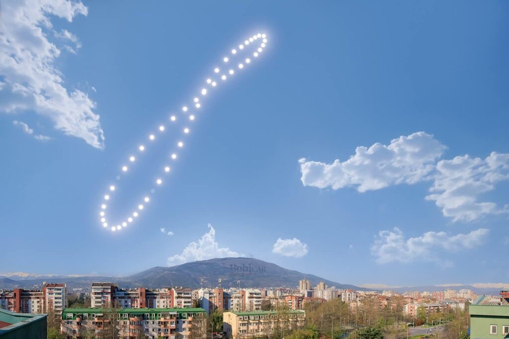 Sun analemma above city of Skopje Macedonia.