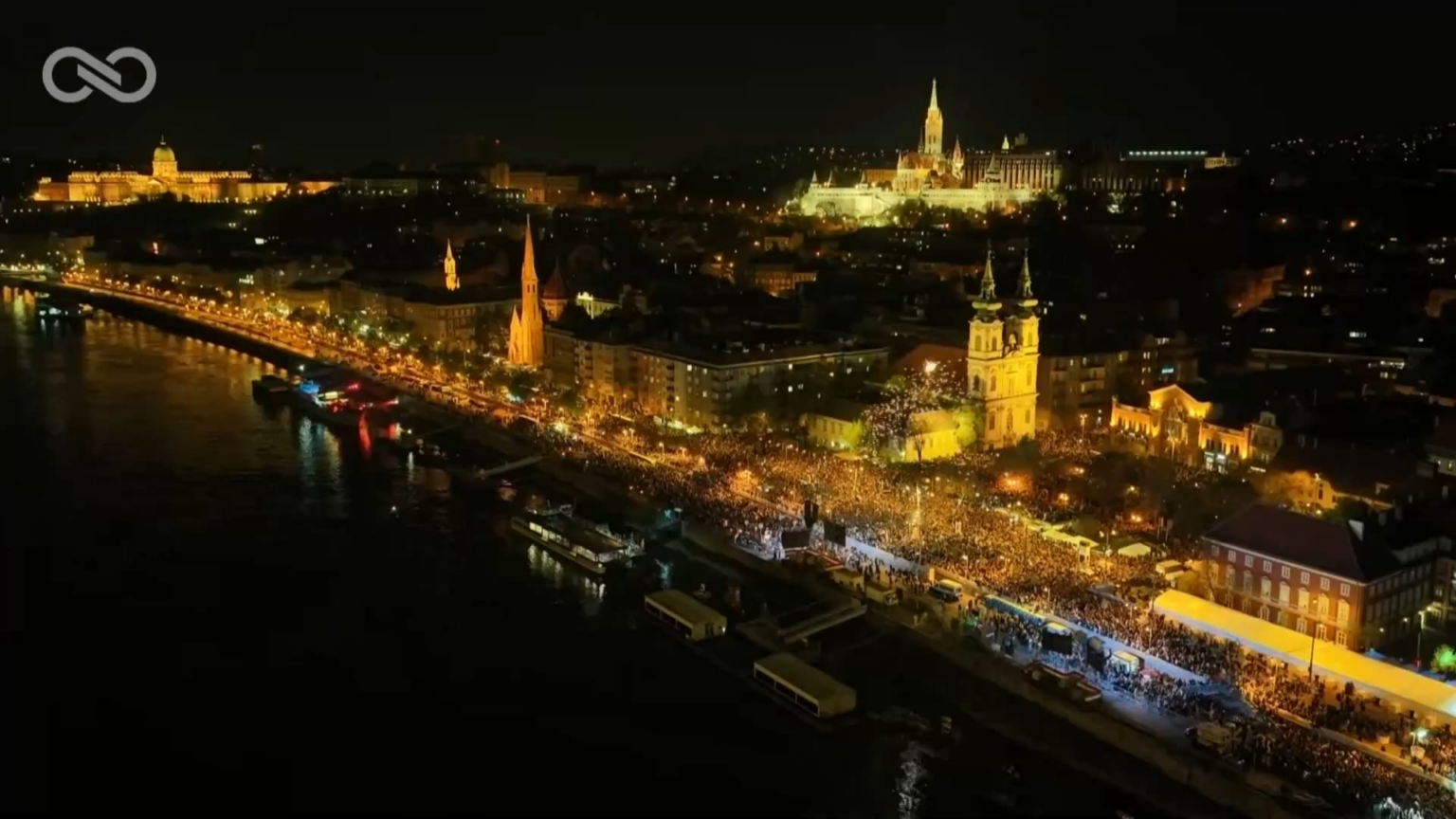 Celebrations in Budapest after the Tisza victory