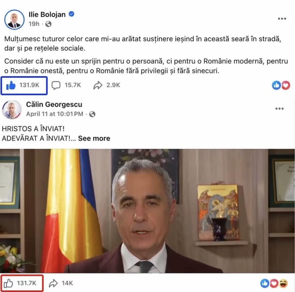 Bolojan's post thanking people for their support topped Guru's "president-elect" Easter wish post