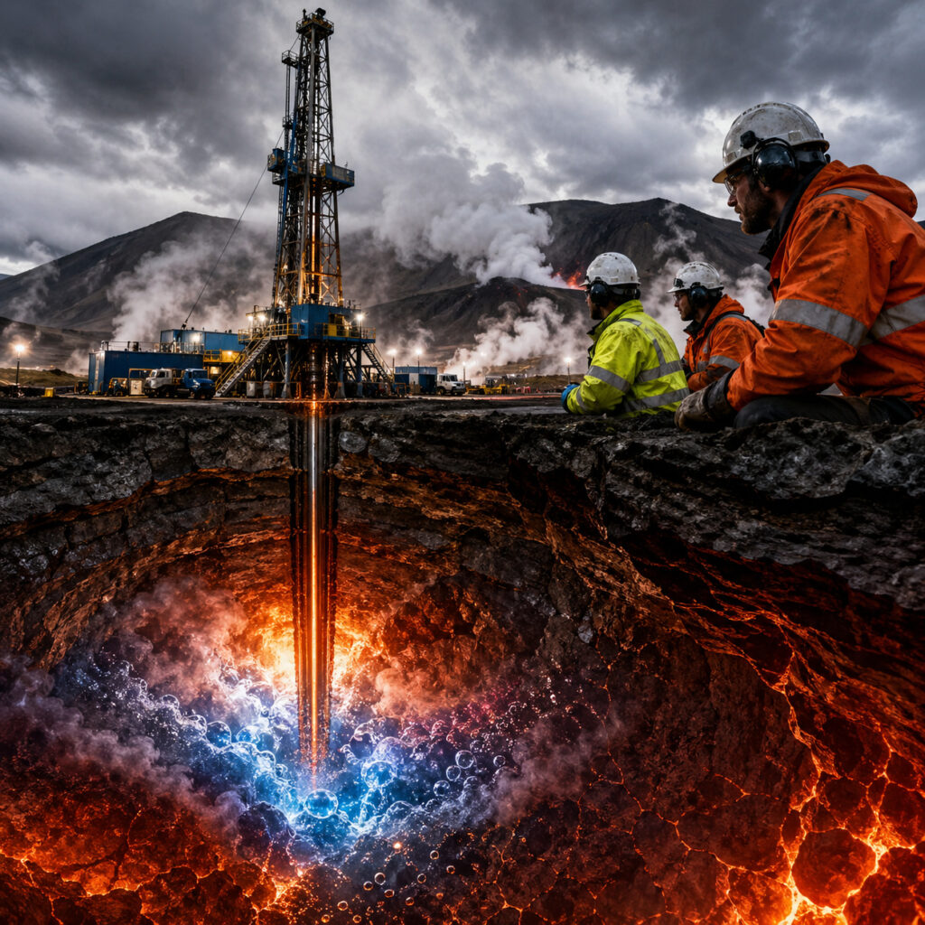 Engineers from Iceland descended 4,659 meters into an active volcanic zone, and the IDDP-2 project found supercritical fluids at 427 degrees and 340 bar of pressure, crossing the boundary where water ceases to be liquid or vapor and begins to concentrate energy at extreme levels. Engineers from Iceland descended 4,659 meters into an active volcanic zone, and the IDDP-2 project found supercritical fluids at 427 degrees and 340 bar of pressure, crossing the boundary where water ceases to be liquid or vapor and begins to concentrate energy at extreme levels.