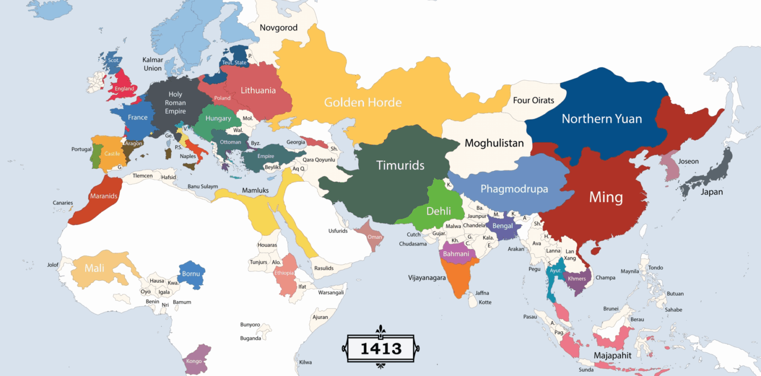 World map in the early 15th century - after the collapse of the Mongol Empire-under which empire did your ancestors live?