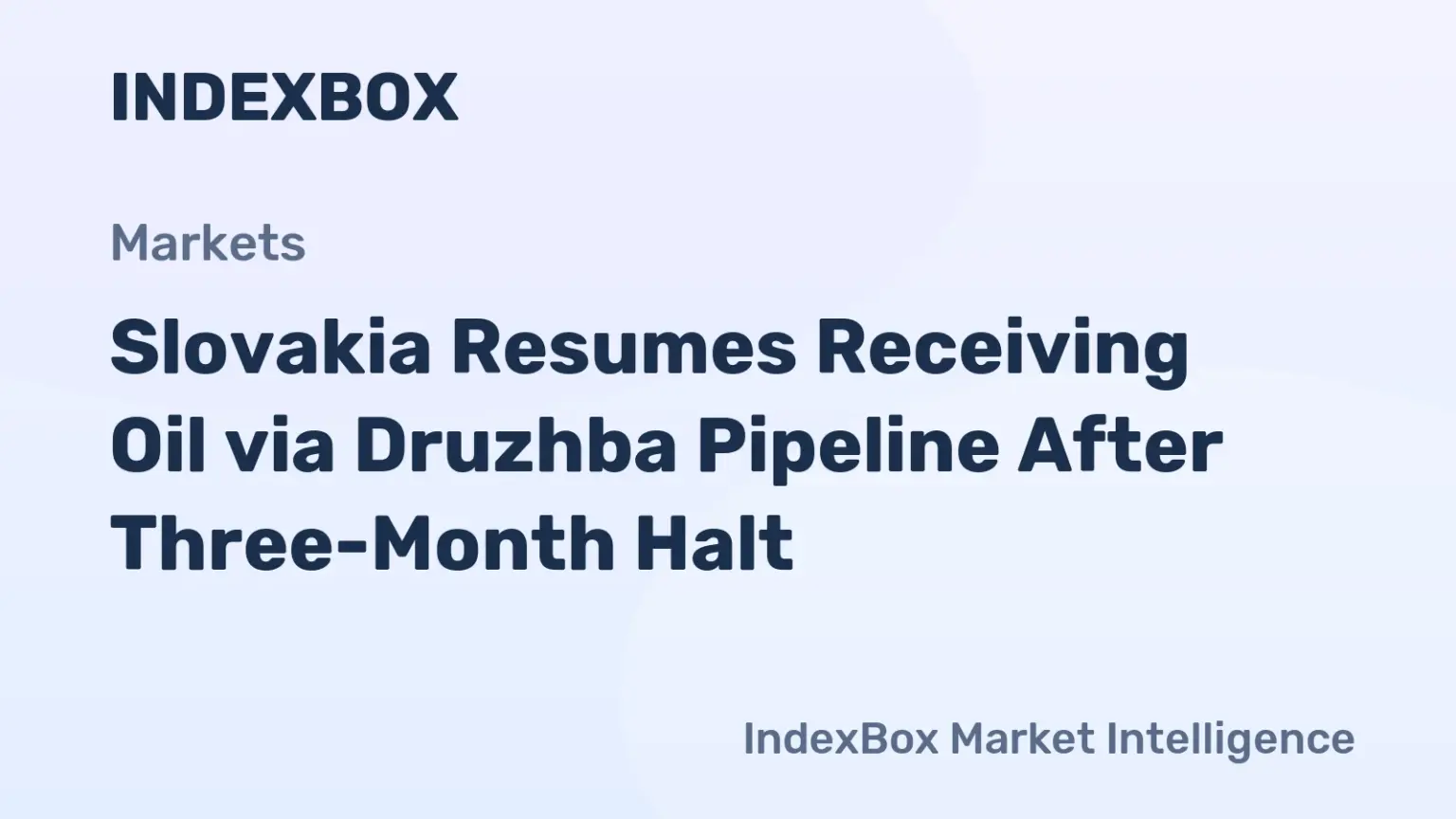 Druzhba Pipeline Restart: Slovakia Receives Russian Oil Again in April 2026 - News and Statistics