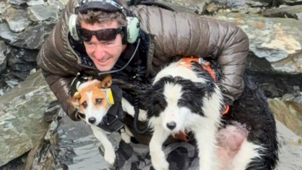 Helicopter pilot reunites hiker with lost dog week after 180-foot fall