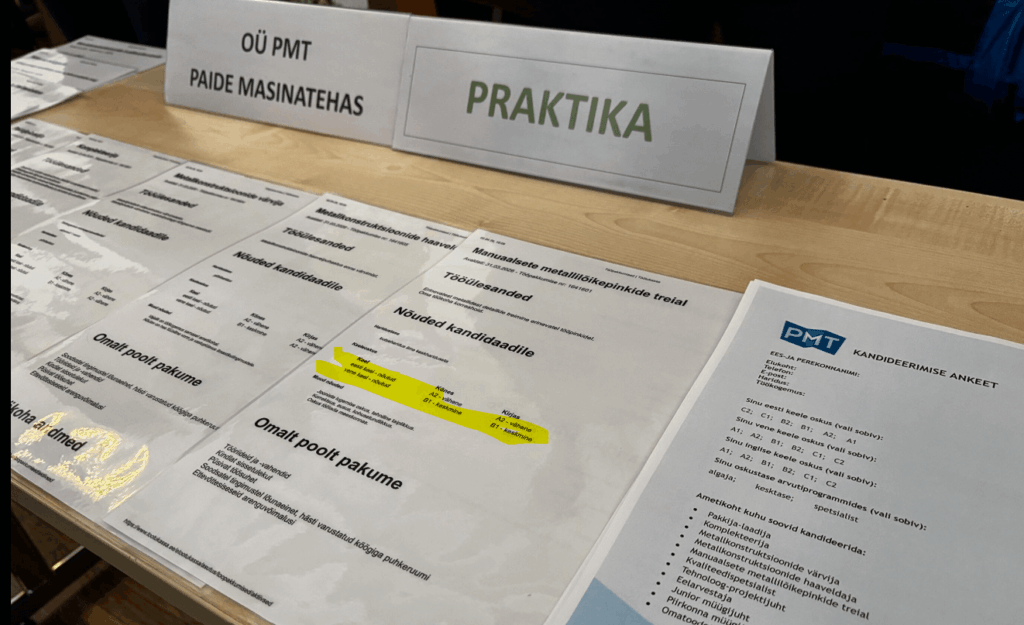 To get a job in Paide, you need Russian