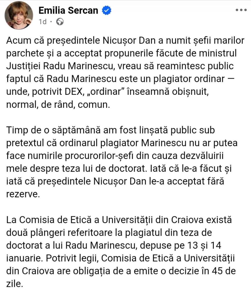 If Nicușor cared, Marinescu should not even have been able to make proposals