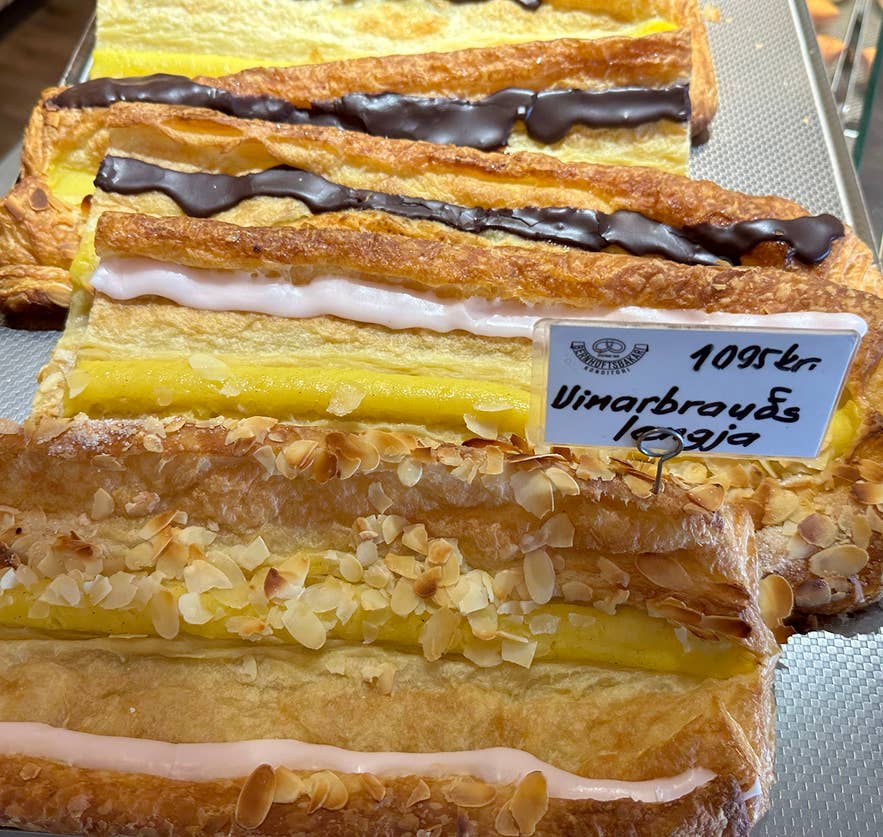 Icelandic vinarbraud, the Icelandic version of a viennoiserie. Icelandic vinarbraud, the Icelandic version of a viennoiserie.