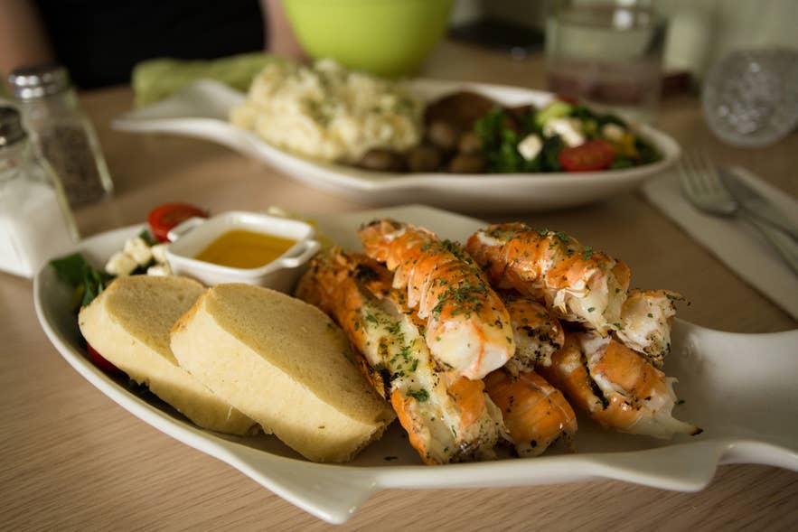 Plate of langoustines, traditional Icelandic food from the sea. Plate of langoustines, traditional Icelandic food from the sea.