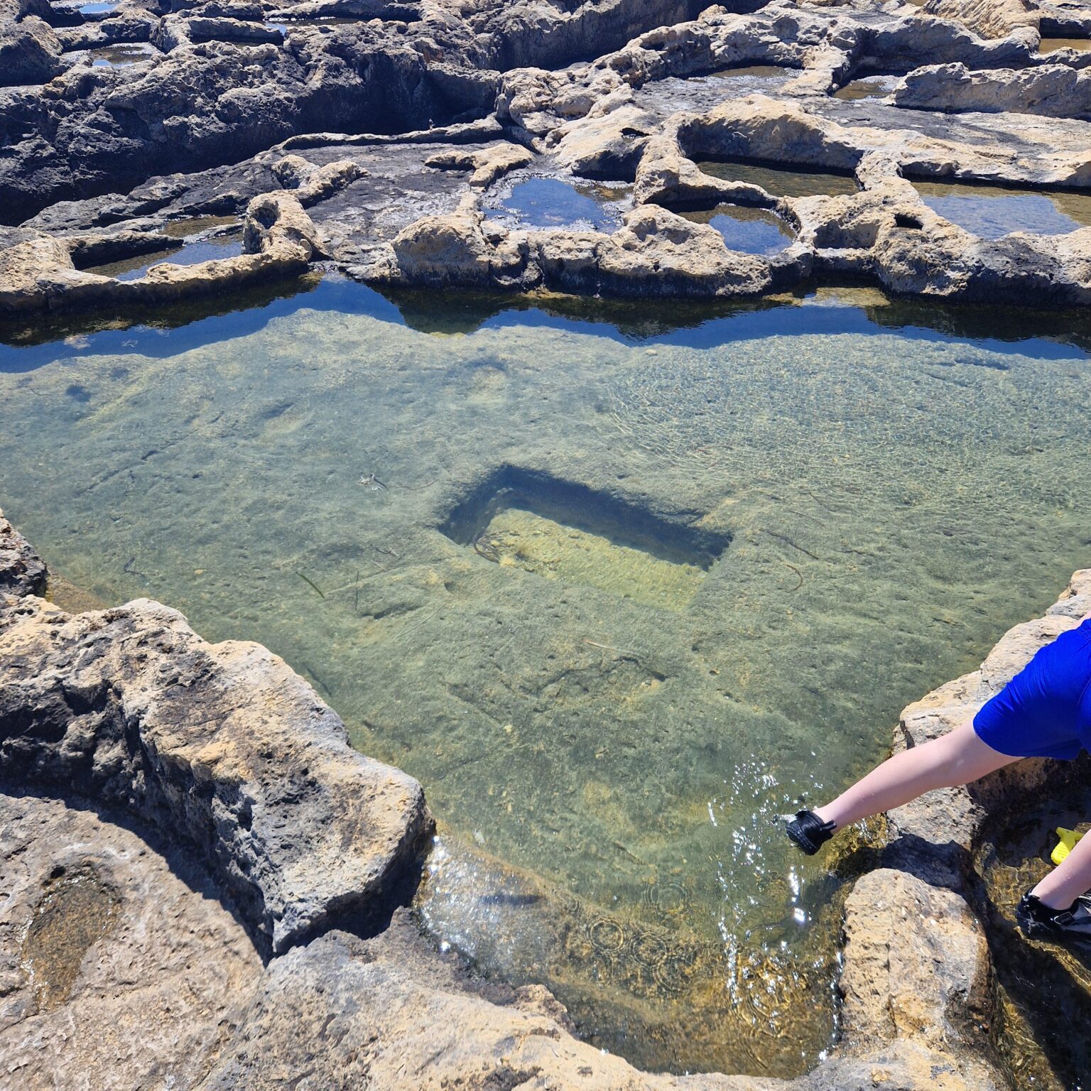 What were these sunken squares in the Salt Pans?