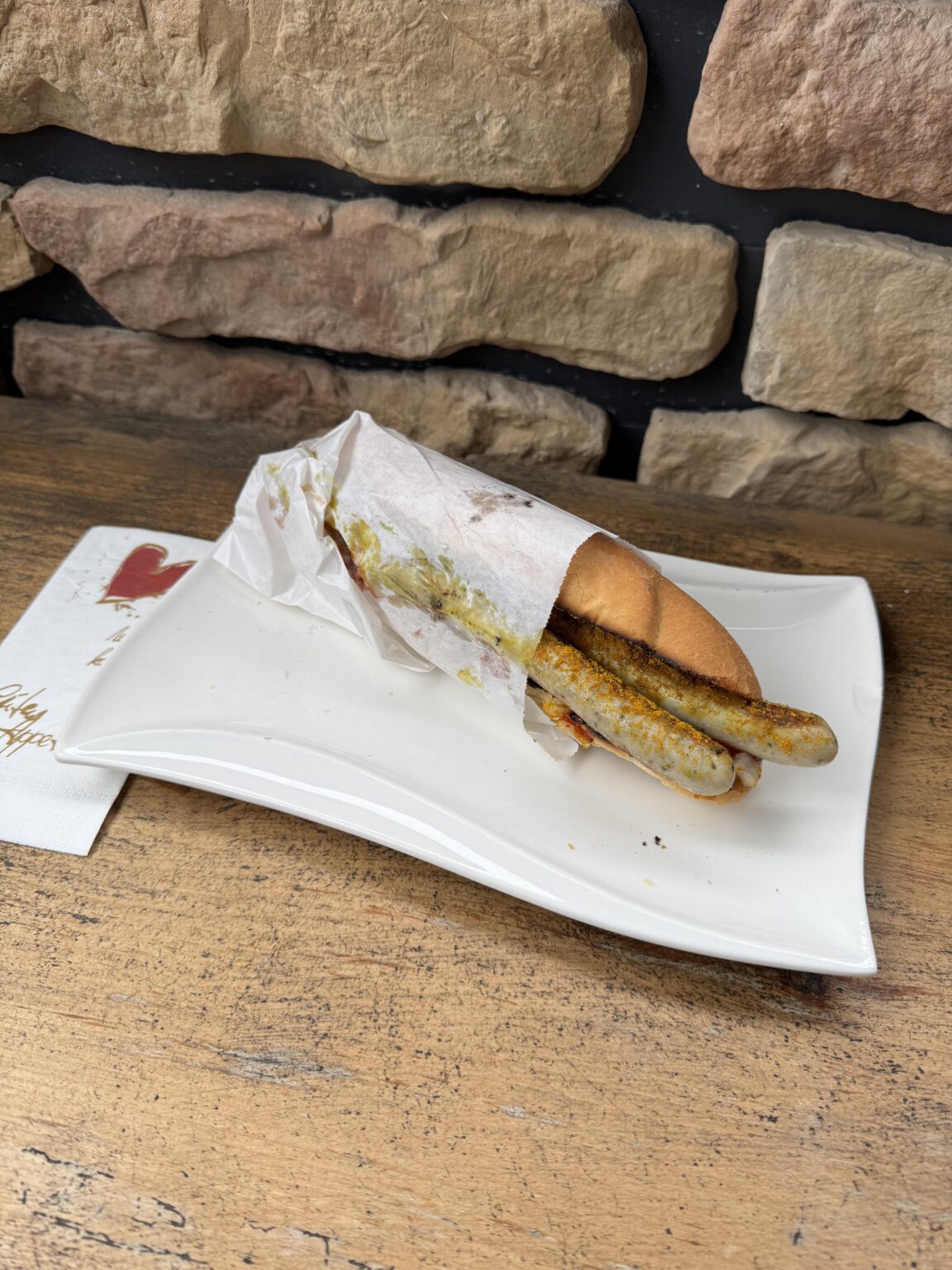 And when I'm completely exhausted, I treat myself to a visit to the sausage stand