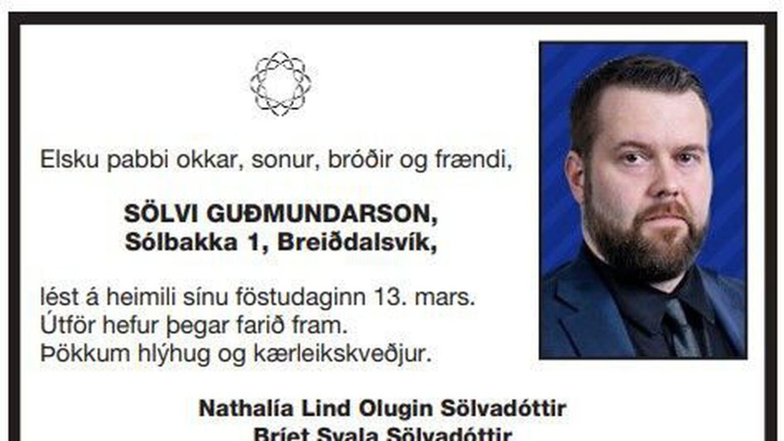 A living man said to be dead in Morgunblaðin