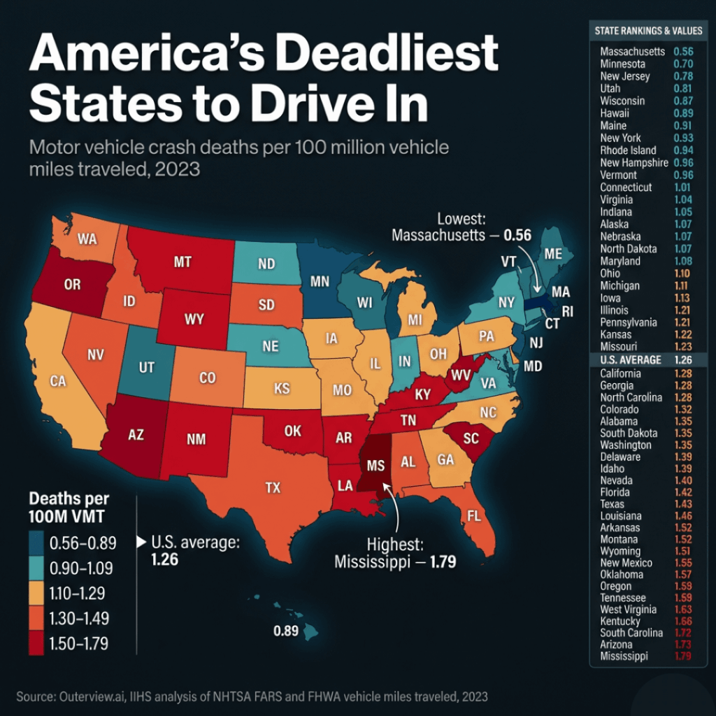America’s Deadliest States to Drive In