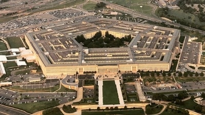 View of the Pentagon. Andrew Hugg was reportedly escorted out of the Pentagon. (X/@MarioNawfal) View of the Pentagon. Andrew Hugg was reportedly escorted out of the Pentagon. (X/@MarioNawfal)