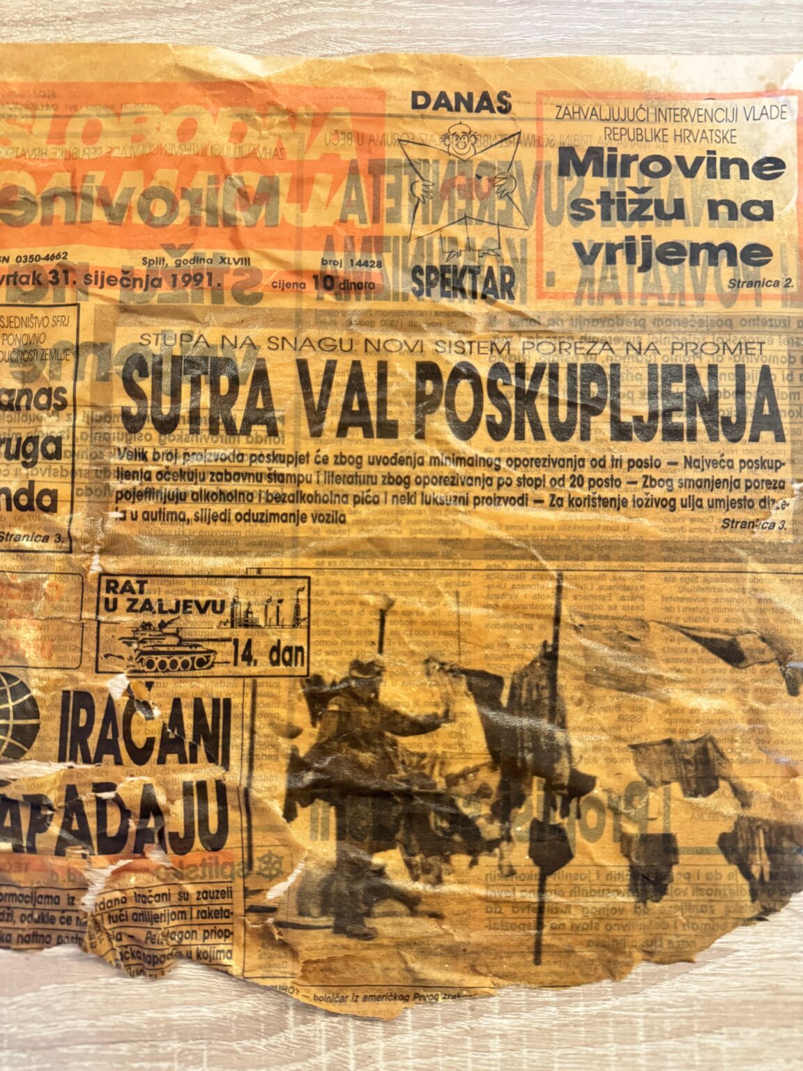 Came across old newspapers from 1991.