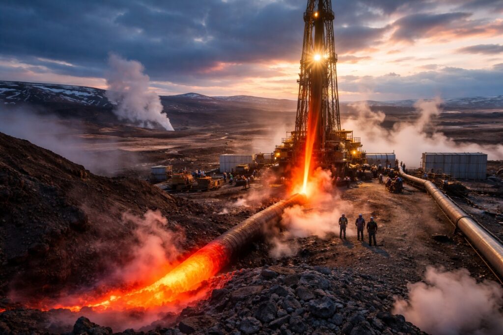 Iceland accidentally drilled into a magma pocket at 2,100 meters and revealed that the extreme heat beneath the crust could pave the way for a new source of continuous energy. Iceland accidentally drilled into a magma pocket at 2,100 meters and revealed that the extreme heat beneath the crust could pave the way for a new source of continuous energy.