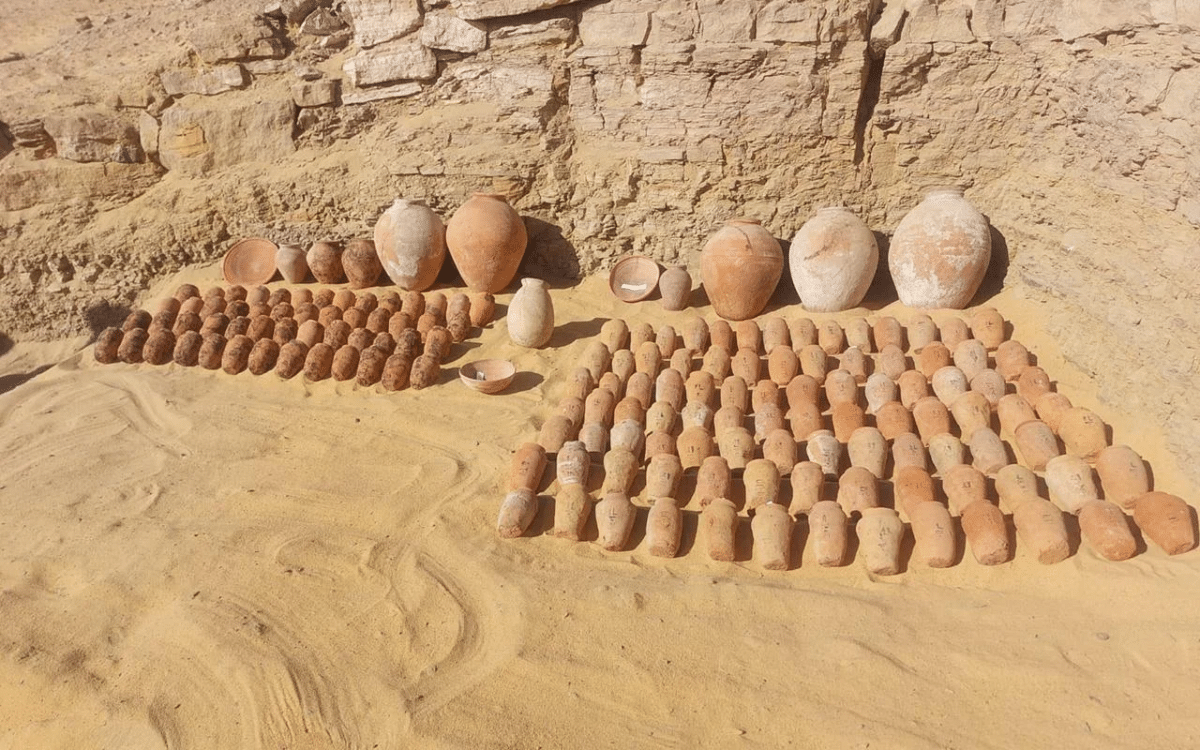 Intact pottery recovered from the complex. Credit: Egyptian Ministry of Tourism and Antiquities
