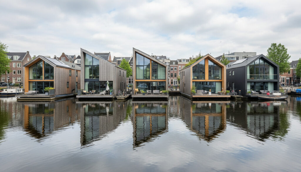 In the Netherlands, a country where half of the territory is below sea level, entire neighborhoods of floating houses rise and fall with the tide and may be the solution for cities that will face increasingly severe flooding.