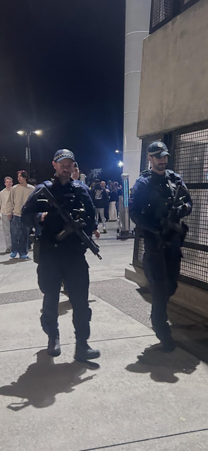 Cops rolling heavy outside the ‘G