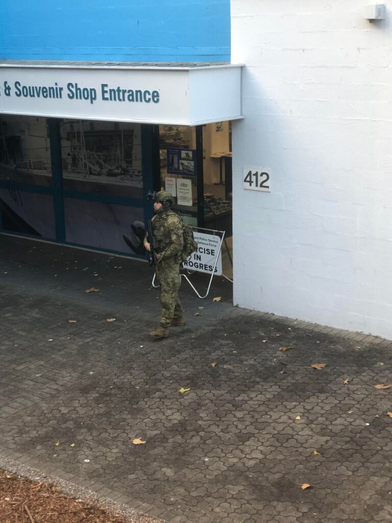 QPS/ADF Exercises by the Goodwill Bridge Yesterday - I saw probably fifty people participating