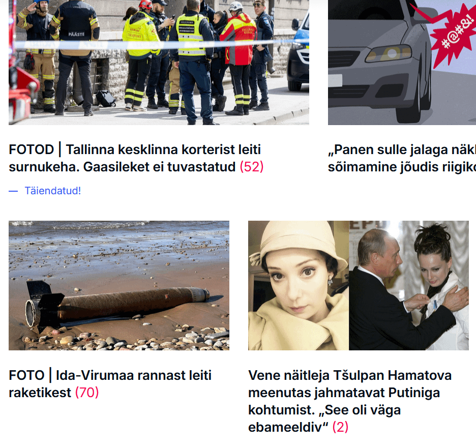 The most important news of the day according to Delfi. When was the last time you had a startling encounter with Putin?