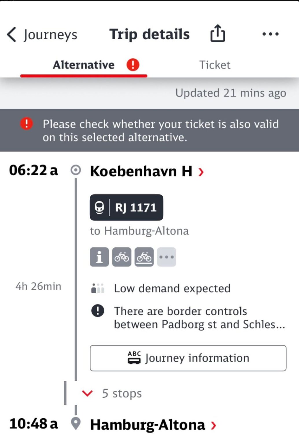 DB – RJ train disappeared from timetable, is my ticket valid for alternate trains? DB - RJ train disappeared from timetable, is my ticket valid for alternate trains?
