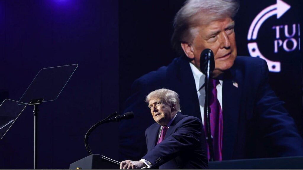 Trump Played to Empty Seats and a Tepid Crowd at Turning Point's Event in Arizona