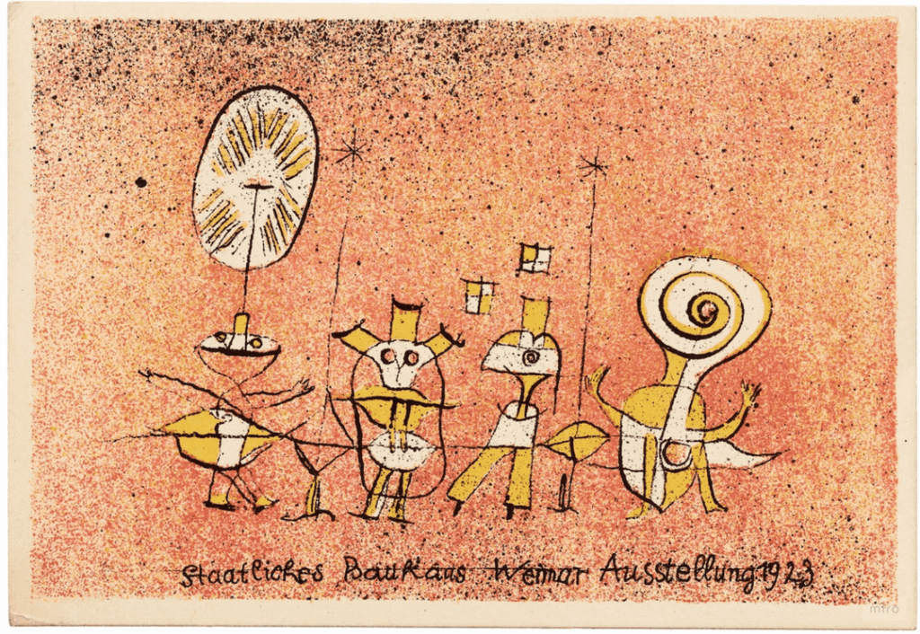 First Bauhaus Exhibition postcards by Paul Klee, Weimar, 1923