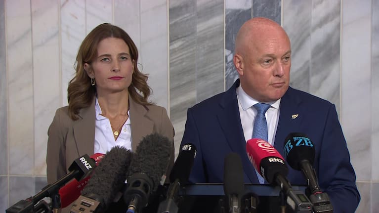 Nicola Willis (left) and Christopher Luxon (right). 