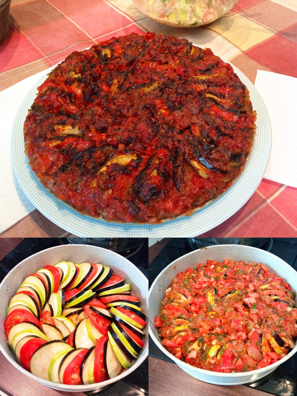 Since I am now doing Easter away from the kitchens, a ratatouille for my family. Happy Easter everyone.