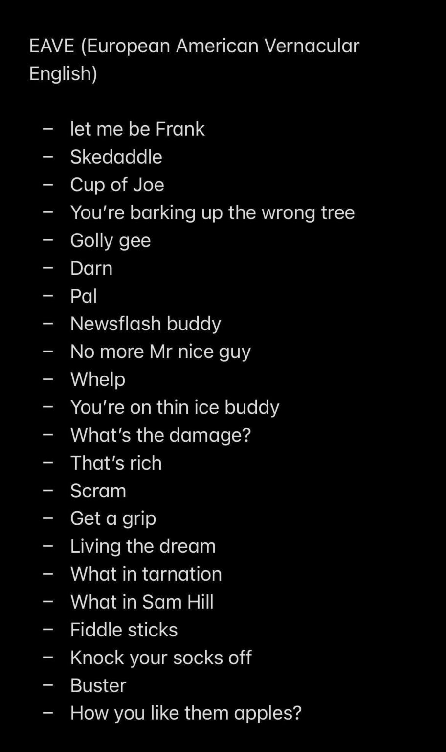 Do we have any such phrases?