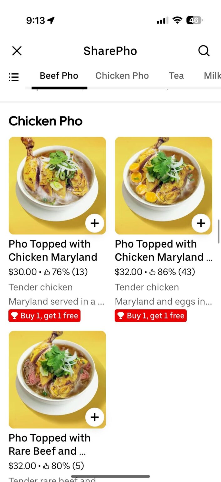 Restaurant on uber eats has a buy one get one free deal, but after googling their menu they have hiked the price to equal out to the cost of 2 bowls total.