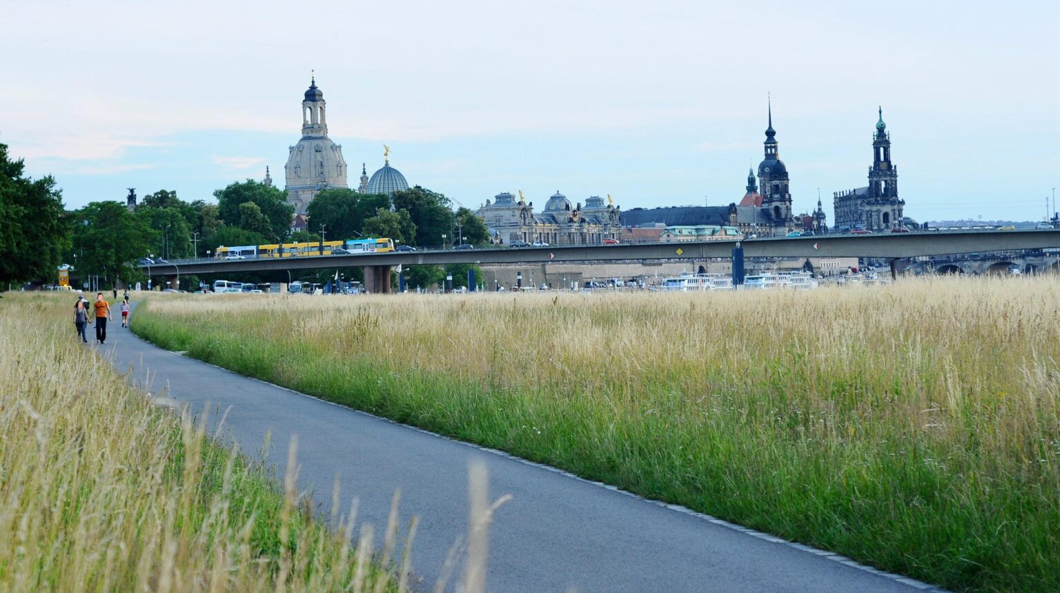 Beautiful view from Dresden Elbe River