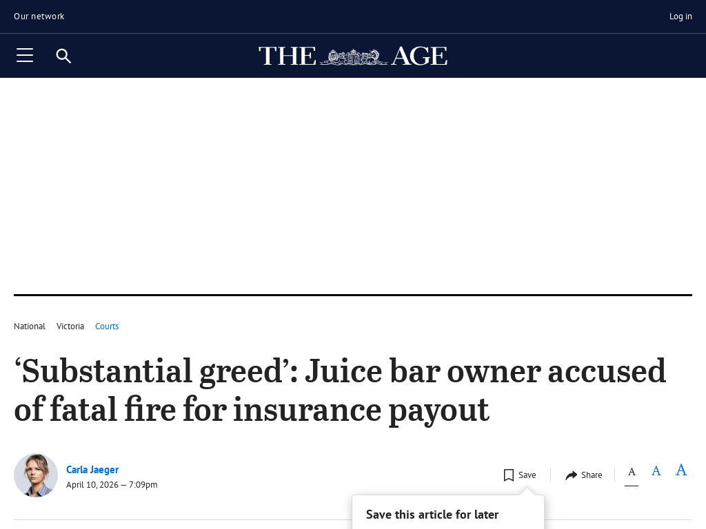 ‘Substantial greed’: Juice bar owner accused of fatal fire for insurance payout