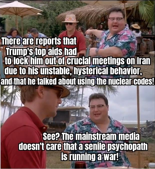 Does anyone from the mainstream media have anything to say about Trump's erratic behavior towards Iran? Anyone?