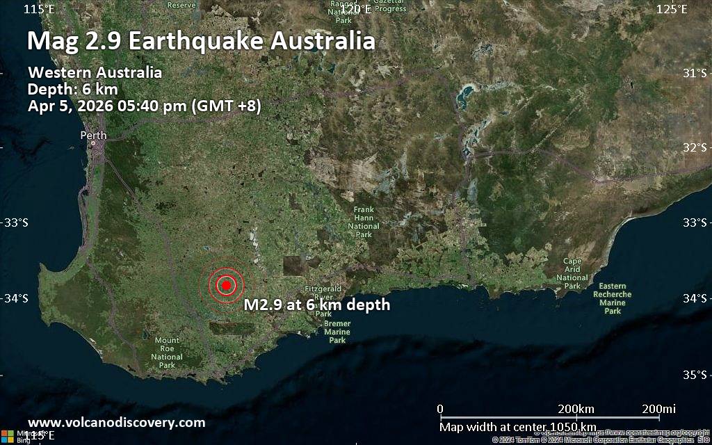Small Magnitude 2.9 Earthquake 24 Miles Southeast of Katanning, Australia