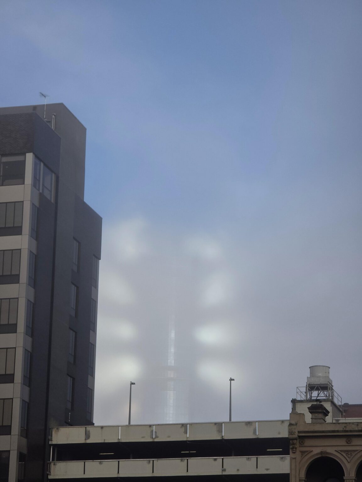 This morning's fog in front of the Shangri-La