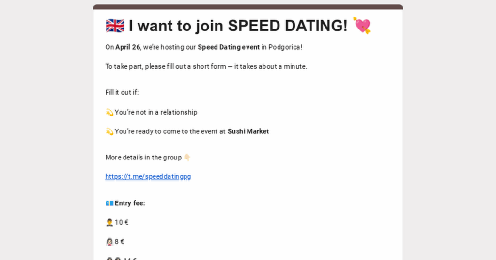 Events of April in Podgorica