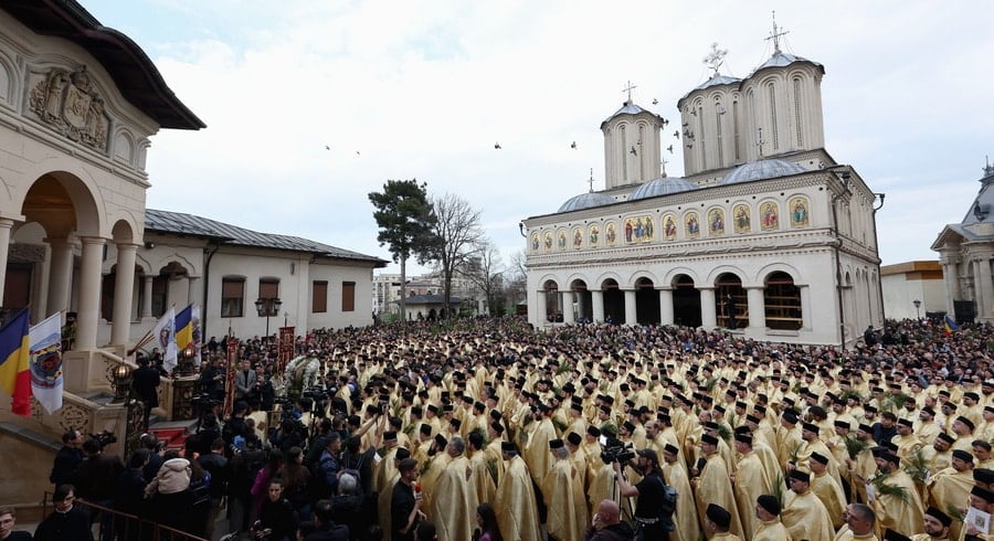 Romanian Priests Palm Sunday
