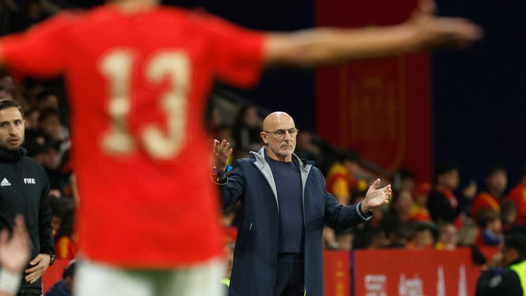 Luis de la Fuente strongly condemned the chants after the match. Pic: AP