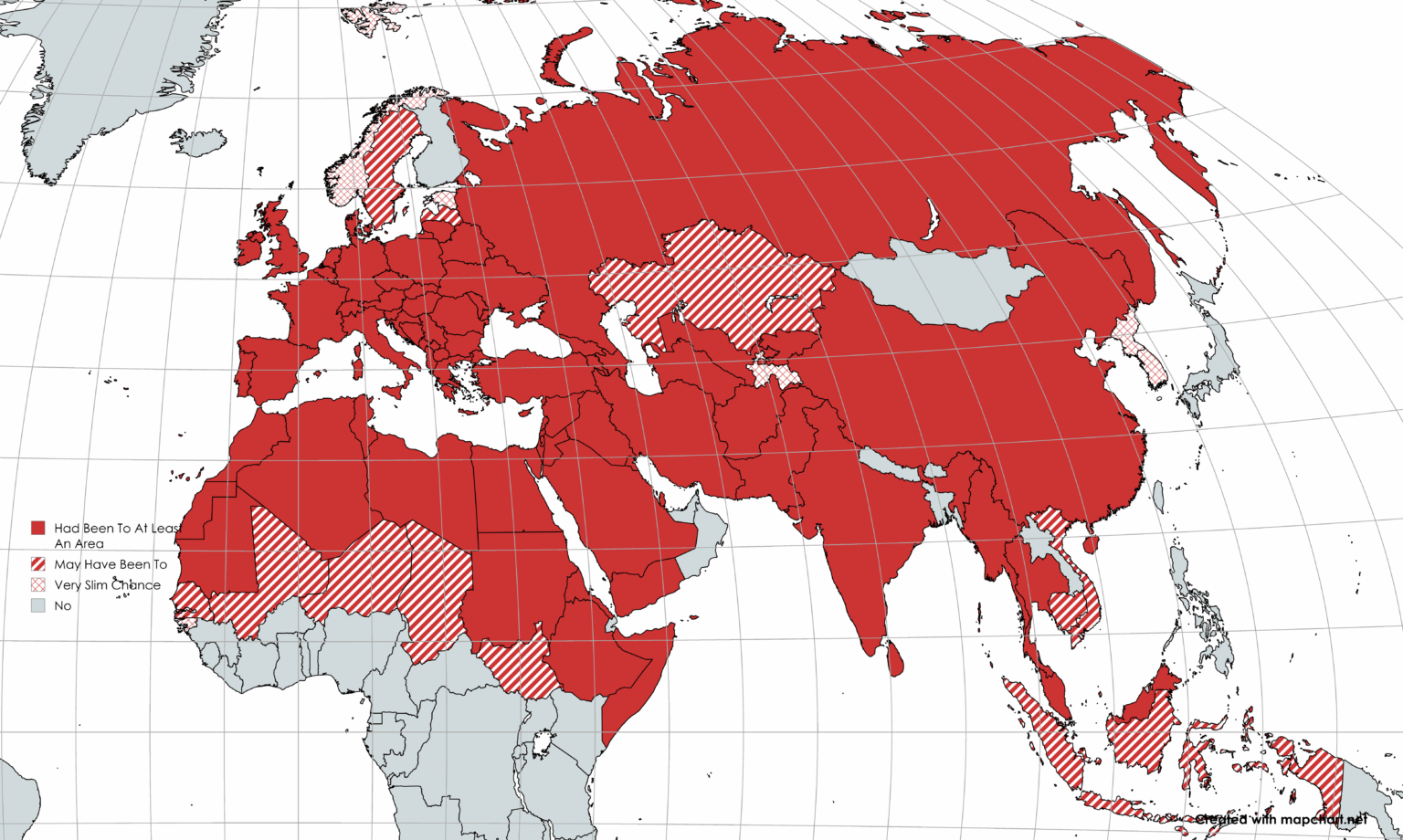 Map of countries the romans had been to